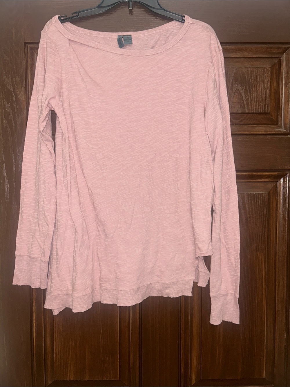 NWOT Left of Centre X Anthropologie Asymmetrical Raw Hem L/S Top Sz Large Z213